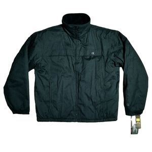 Champion Vintage 00s Mens Fleece Lined Jacket With Phone Pocket Black Medium New